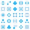 Blockchain colorful icons. Vector bright block chain signs