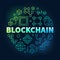 Blockchain colorful illustration. Vector block chain technology