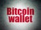 Blockchain concept: Bitcoin Wallet on Digital Data Paper background