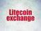 Blockchain concept: Litecoin Exchange on Digital Data Paper background