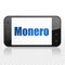 Blockchain concept: Smartphone with Monero on display