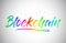 Blockchain Creative Vetor Word Text with Handwritten Rainbow Vibrant Colors and Confetti