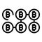 Blockchain crypto icon, outline style