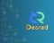 Blockchain decred symbol circuit network background