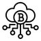 Blockchain digital cloud icon, outline style