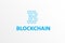 Blockchain logo or icon - 3d isometric cube letter B blue color