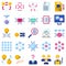 Blockchain related flat icon set 2, vector illustration