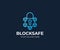 Blockchain security logo template. Cryptography vector design