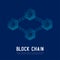 Blockchain technology 3D isometric virtual, Lock protect system offline concept design illustration on dark blue backgrou