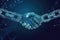 Blockchain technology agreement handshake business concept, Hands chain link internet connection