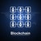 Blockchain technology businessman fintech cryptocurrency block chain company server abstract background. Linked block contain