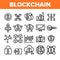 Blockchain Technology, Cryptocurrency Vector Linear Icons Set