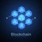 Blockchain technology fintech cryptocurrency block chain server abstract background. Linked block contain cryptography hash and