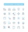 Blockchain technology vector line icons set. Blockchain, Technology, Cryptocurrency, Bitcoin, Decentralized, Ethereum