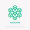 Blockchain thin line icon