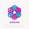 Blockchain thin line icon. Modern vector illustration