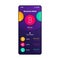 Blockchain wallets manager smartphone interface vector template. Mobile app page violet design layout. Cryptocurrency