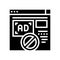 blocked ads web site glyph icon vector illustration