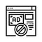 blocked ads web site line icon vector illustration