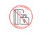 Blocked credit card line icon. Bank money sign. Vector