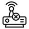 Blocked internet router icon, outline style