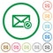 Blocked mail flat icons with outlines