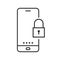 Blocked phone icon. Smartphone security. Mobile security