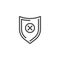 Blocked security shield line icon