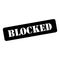 Blocked stamp symbol, label sticker sign button, text banner vector illustration