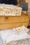 Blocks of Nougat are for sale at a Market in Sault, France.