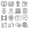 Blog and Blogger Icons Set on White Background. Line Style Vector