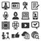 Blog and Blogger Icons Set on White Background. Vector