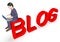 Blog Businessman Means World Wide Web And Entrepreneur 3d Rendering