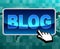 Blog Button Means World Wide Web And Blogging