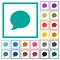 Blog comment bubble flat color icons with quadrant frames