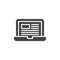 Blog computer screen vector icon