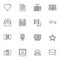 Blog content line icons set