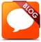 Blog (conversation icon) orange square button red ribbon in corn