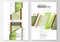 Blog graphic business templates. Page website design template, abstract flat layout. Green color background with leaves