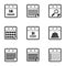 Blog icons set, simple style