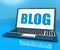 Blog On Laptop Shows Blogging Or Weblog Website