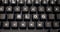 Blog text written on computer keypad. Black keys with white letters message on pc keyboard. Blur buttons background