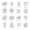 Blogger, blogging, blog - thin line web icon set