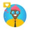 Blogger concept icon. Popular Young Man with like simbol.