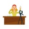 Blogger girl or vlogger woman vector character for makeup fashion blog or video vlog