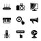 Blogger icons set, simple style