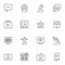 Blogger, influencer line icons set