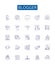 Blogger line icons signs set. Design collection of blogger, blogging, post, write, content, blogger, platform, share