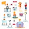 Bloggers Characters Flat Icons Set
