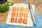 Blogging concept on a napkin